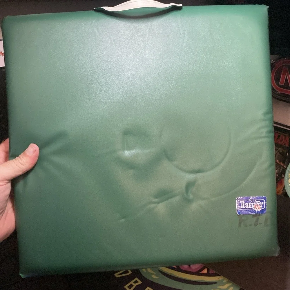 Green Bay Packers Padded Stadium Seat Cushion With Handle 14 By 12 Vintage 1993